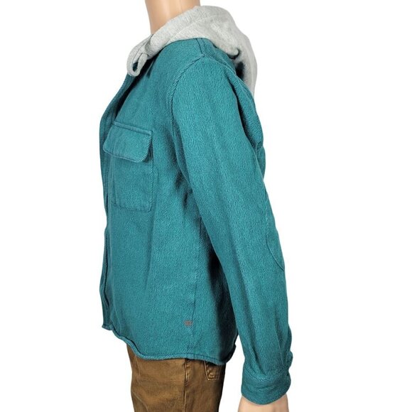 BDG Urban Outfitters Men's 100% Cotton Textured Button Jacket, Grey Hood Size S - Picture 7 of 12